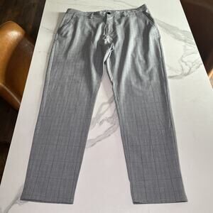 Zara Man Checkered Plaid Slim Fit Dress Pants Size 36 Trousers Career Preppy EUC